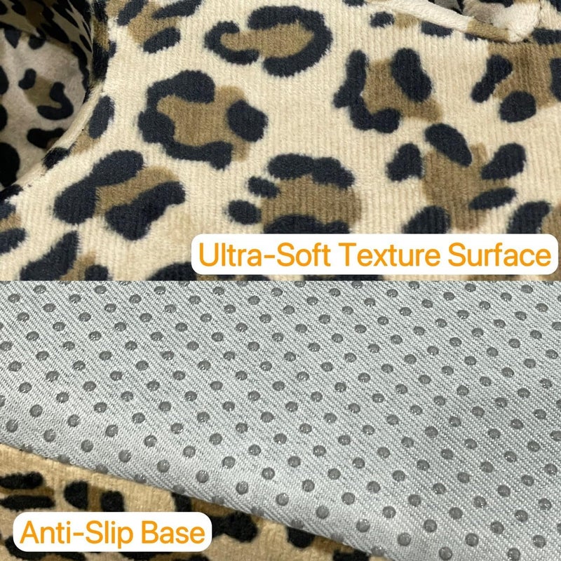 Xchouxer Couch and Bed Cup Holder Pillow, Sofa Refreshment Tray for Drinks/Remote Control/Snacks Holder (Leopard) - Image 3